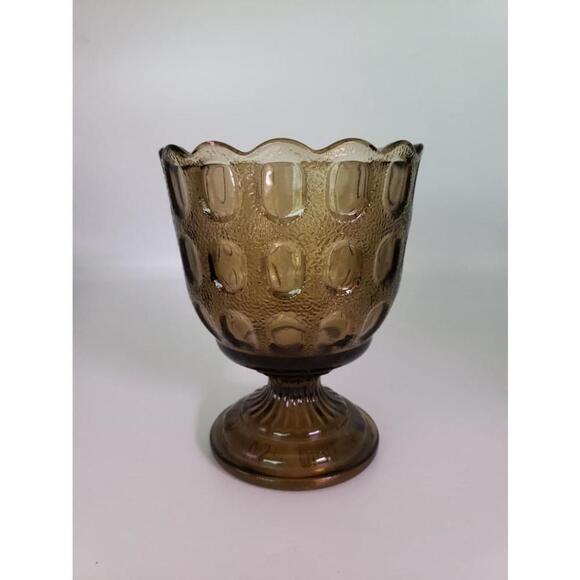Vintage Glass E. O. Brody Co. Cleveland Ohio Light Brown Compote Bowl Candy Dish - Picture 1 of 4